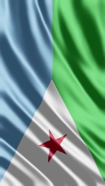 Viftar Med Djiboutis Flagga Hög Kvalitet Nära — Stockvideo