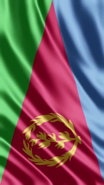 Eritreina Vlajka Vlála Větru Vysoce Kvalitní Obraz Vysoce Kvalitní Textilní — Stock video