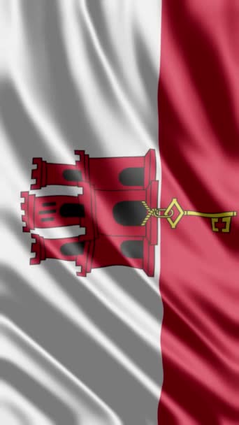 Гібралтарський Національний Прапор Ілюстрація — стокове відео