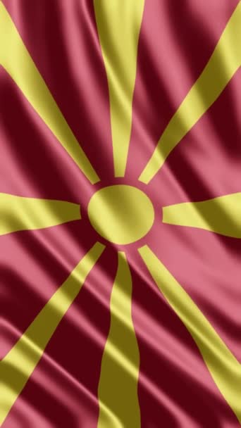 Ondeando Bandera Makedoniya Fondo Del Teléfono Compartiendo Redes Sociales — Vídeos de Stock