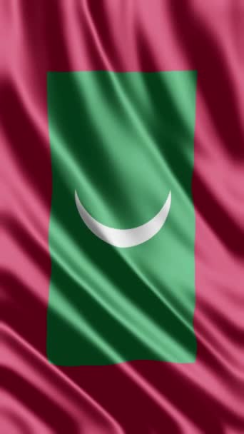 Sventolando Bandiera Delle Maldive Sfondo Telefonico Condivisione Dei Social Media — Video Stock