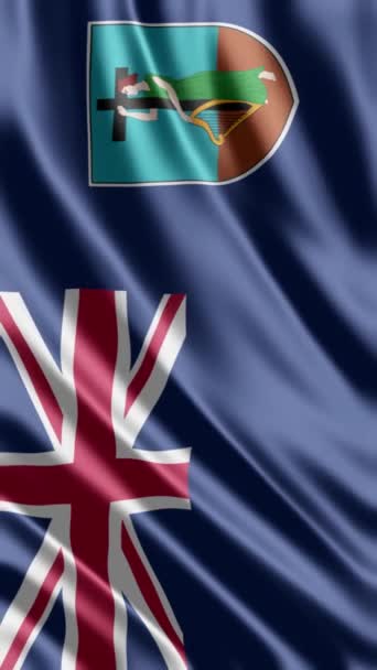 Waving Montserrat Flag Telefon Háttér Vagy Közösségi Média Megosztása — Stock videók