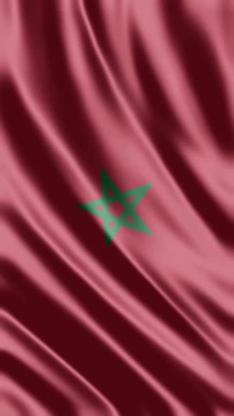 Ondeando Bandera Marruecos Fondo Del Teléfono Compartiendo Redes Sociales — Vídeos de Stock