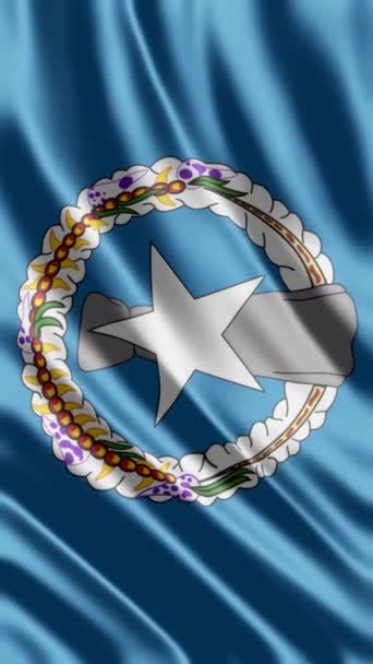 Vlnění Severní Mariany Ostrovy Vlajka Telefon Pozadí Nebo Sdílení Sociálních — Stock video
