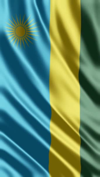 Ruanda Flagge Schwenken Oder Soziale Medien Teilen — Stockvideo