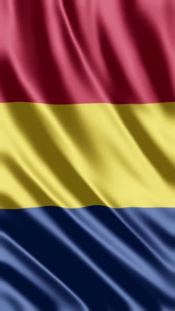 Ondeando Bandera Rumania Fondo Del Teléfono Compartiendo Redes Sociales — Vídeos de Stock
