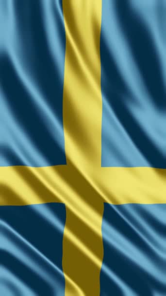 Waving Svédország Flag Phone Háttér Vagy Közösségi Média Megosztása — Stock videók