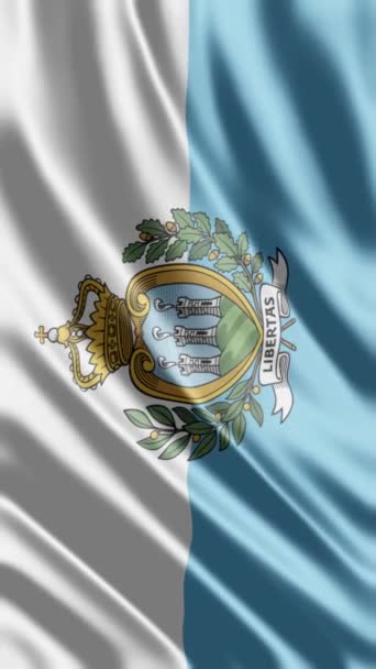 Waving San Marino Flag Telefon Háttér Vagy Közösségi Média Megosztása — Stock videók