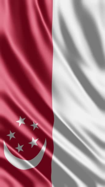 Vinka Singapore Flagga Telefon Bakgrund Eller Sociala Medier Dela — Stockvideo