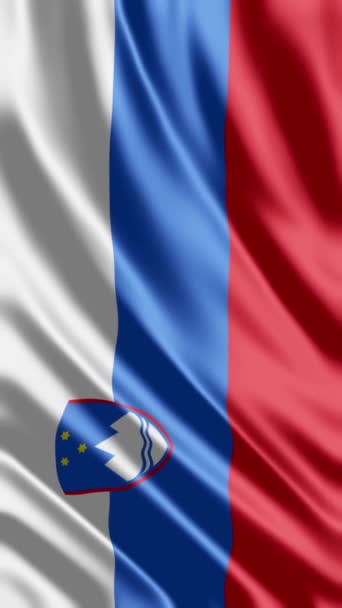スロベニアの国旗を振る電話の背景やソーシャルメディアの共有 — ストック動画