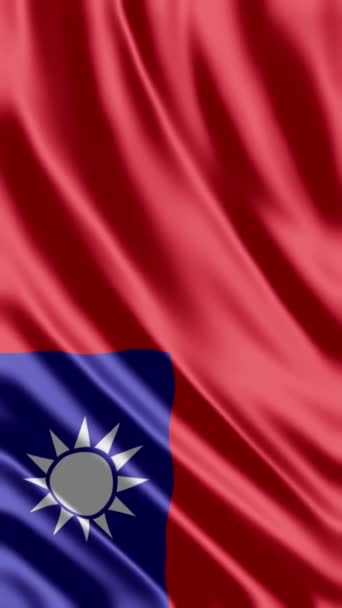 Waving Taiwan Flag Phone Háttér Vagy Közösségi Média Megosztása — Stock videók