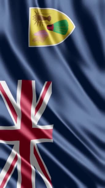 Islas Turcas Caicos Ondeando Bandera Fondo Del Teléfono Compartiendo Redes — Vídeos de Stock