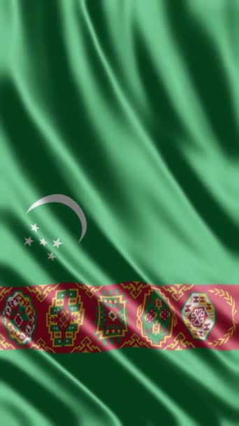 Ondeando Bandera Trkmenistan Fondo Del Teléfono Compartiendo Redes Sociales — Vídeo de stock