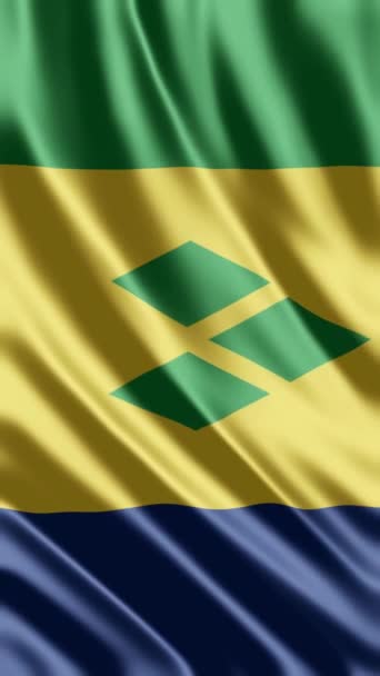 Acenando São Vicente Granadinas Bandeira Fundo Telefone Compartilhamento Mídia Social — Vídeo de Stock