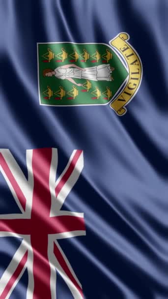 Ondeando Bandera Las Islas Vírgenes Británicas Fondo Del Teléfono Compartiendo — Vídeos de Stock