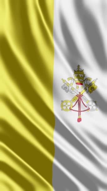 Acenando Bandeira Vatikan Fundo Telefone Compartilhamento Mídia Social — Vídeo de Stock