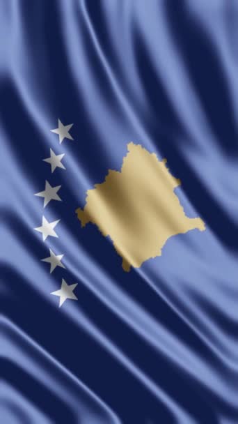 Ondeando Bandera Kosovo Fondo Del Teléfono Compartiendo Redes Sociales — Vídeos de Stock