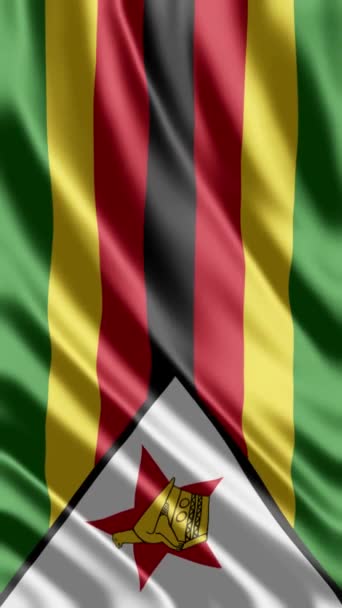 Waving Zimbabve Flag Telefon Pozadí Nebo Sdílení Sociálních Médií — Stock video