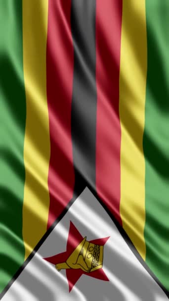 Sventolando Bandiera Dello Zimbabwe Sfondo Telefonico Condivisione Social Media — Video Stock