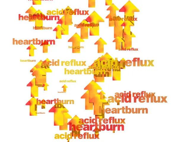 Background Illustration Flat Fire Arrows Moving Upwards Words Acid Reflux — Stock Photo, Image