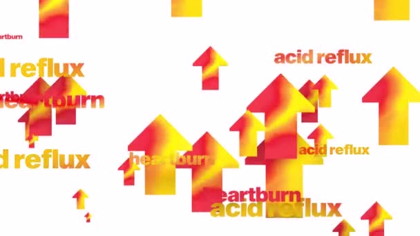 Düz Ateş Oklarının Animasyonu Yukarı Doğru Hareket Eden Heartburne Acid — Stok video