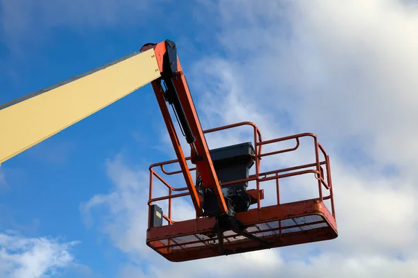 Construction Site Equipment Boom Lift Machine Elevator Lifting Platform Aerial — Stock Photo, Image