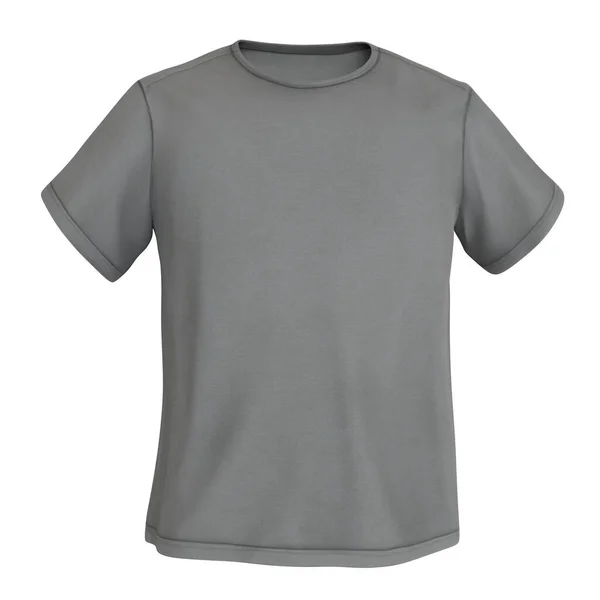 Simples Shirt Mockup Branco Design Cinza Camisa Fundo Branco Ilustração — Fotografia de Stock