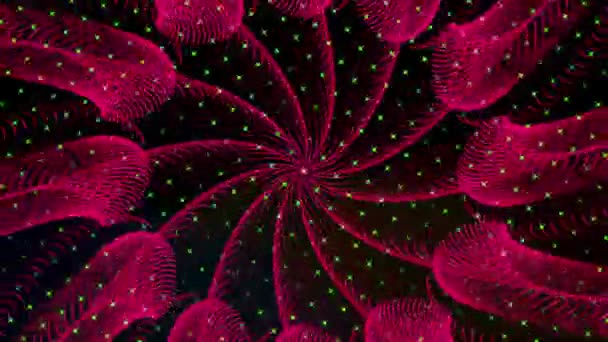 Hypnotic Spiral Disco Music Fractal Psychedelic Kaleidoscope Loop Background Illustration — Stockvideo