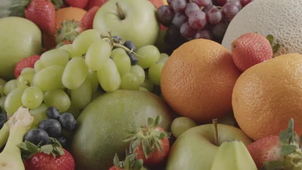 Beaucoup Fruits Nature Morte Fraîche Sucrée Nourriture Végétarienne Saine Manger — Video