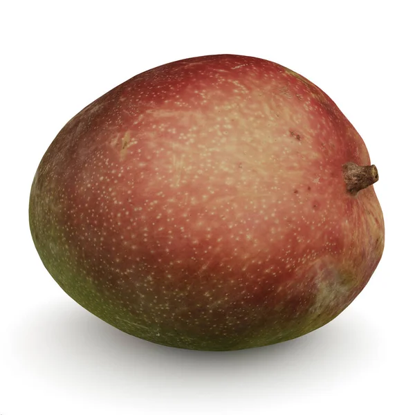 Hela Mango Färsk Tropisk Röd Frukt Ekologisk Naturlig Mat Isolerad — Stockfoto
