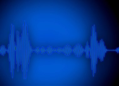 müzik arkaplan ses dalgası spektrumu gradyan neon parıltısı mavi ışık dalgası deseni çizimi