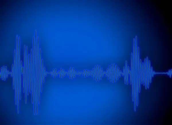 music background audio waveform spectrum gradient neon glow blue light wave pattern illustration