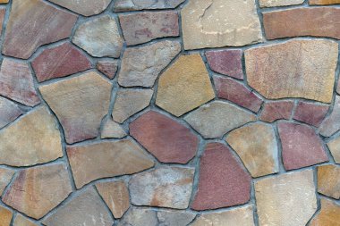 Kireçlenebilir taş desenleri. Rastgele şekiller. Tuğla duvar granit arka plan.