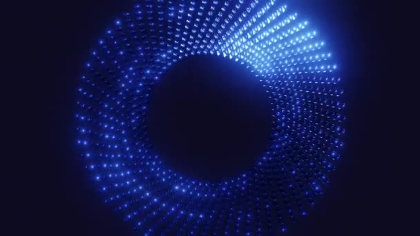 Disco Dance Μουσική Μπλε Φώτα Κυκλική Αφηρημένη Ψυχεδελική Λαμπερό Βρόχο — Αρχείο Βίντεο