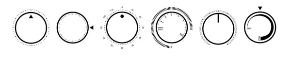 Cadran Réglage Cadrans Rotatifs Avec Bouton Niveau Volume Échelle Ronde — Image vectorielle