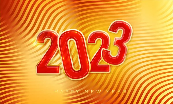 2023 Happy New Year Red Vector Illustration Red Numbers 2023 — Stock Vector
