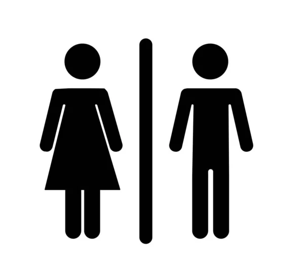 Toiletten Toiletten Voor Mannen Vrouwen Plassen Grappig Vectortoilet Pictogram Pictogram — Stockvector