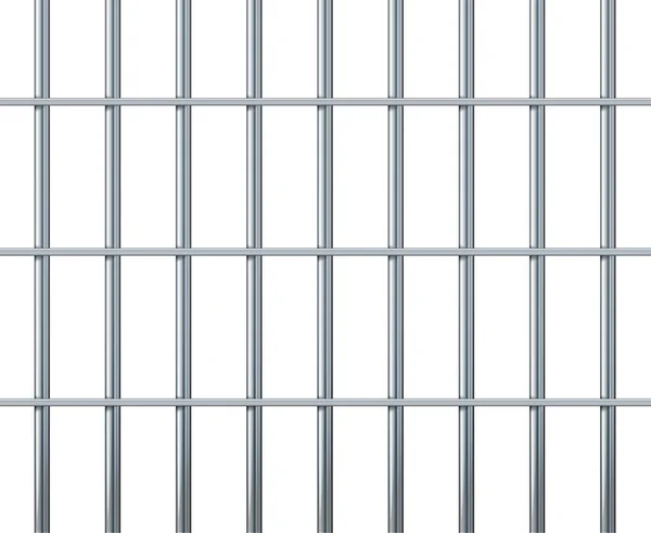 Fängelsegaller Isolerade Vitt Vektor Fängelsebarer Illustration Frihetsbegreppet — Stock vektor
