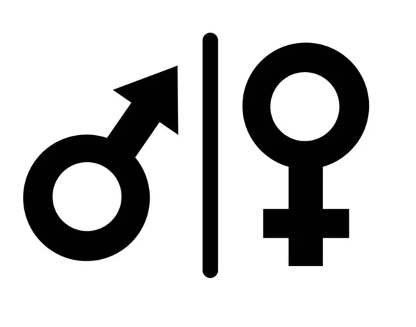 Toilettes Salle Bain Pour Homme Femme Faire Pipi Icône Signe — Image vectorielle