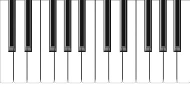 Gerçekçi piyano tuşları. Müzik aleti klavyesi. Vektör illüstrasyonu