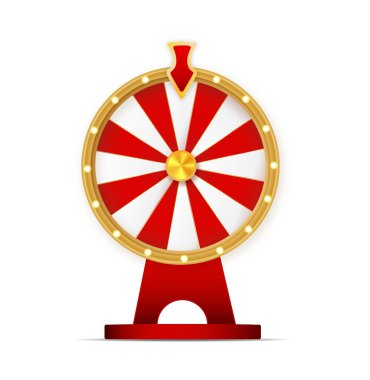 Wheel of fortune object isolated on white background. Vector