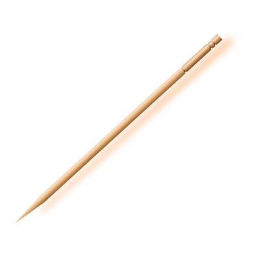 Wooden toothpick. Macro. Bamboo Toothpick small sharp. Vector