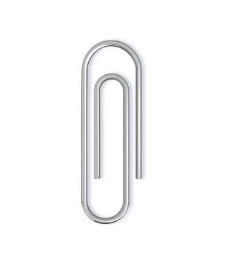 Paper clip metal isolated on transparent background. Page paper clip holder, binder. vector .