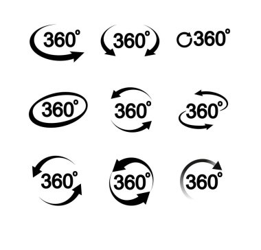 Set of 360 Degree View Vector Icons for Your Design. Vector.