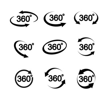 Set of 360 Degree View Vector Icons for Your Design. Vector.