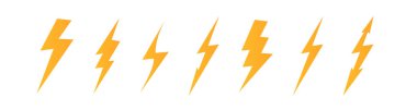 Set Lightning bolt. Thunderbolt, lightning strike. flat style vector illustration. Vector