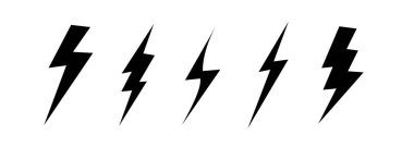 Lightning vector set . Simple icon storm or thunder and lightning strike isolated from the background. vector.
