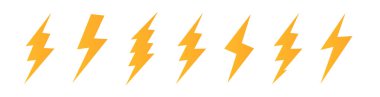 Set Lightning bolt. Thunderbolt, lightning strike. flat style vector illustration. Vector.