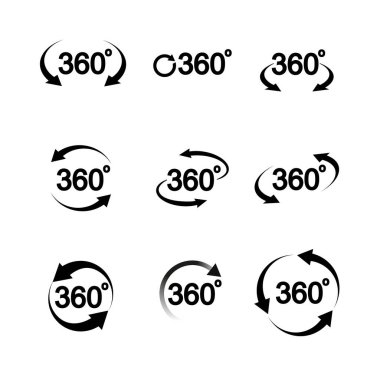 Set of 360 Degree View Vector Icons for Your Design. Vector.