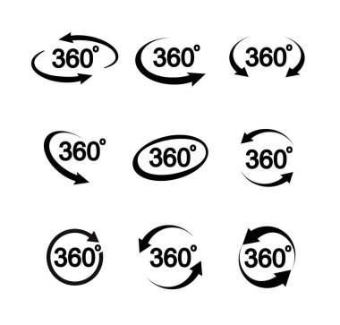 Set of 360 Degree View Vector Icons for Your Design. Vector.